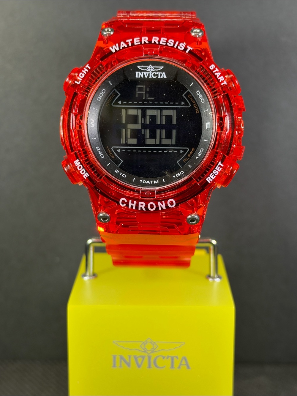 Invicta Racing 49045 Digital Watch Red Transparent 100M 52mm